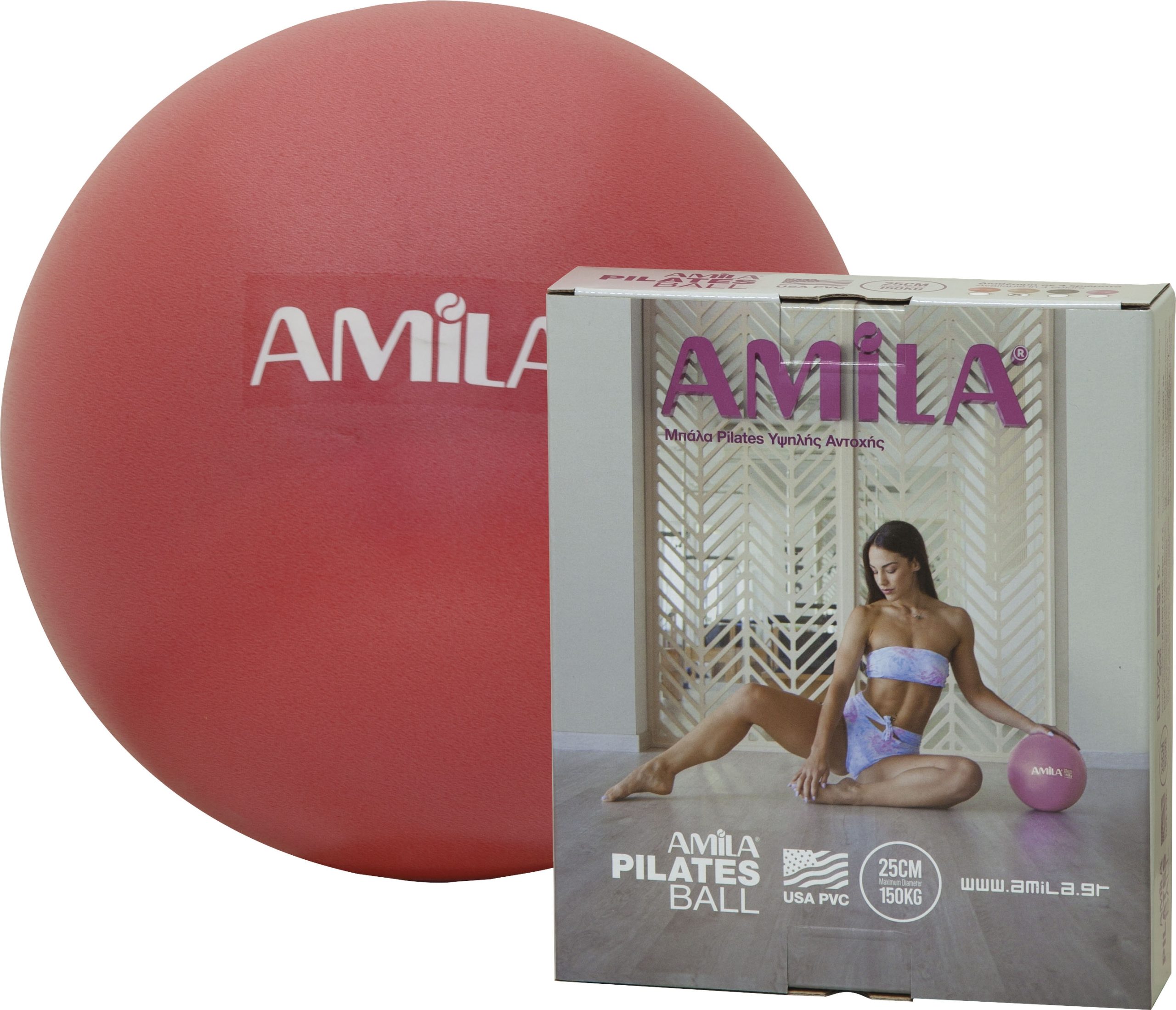 Amila Μπάλα Pilates Κόκκινη 25cm 150gr - Image 2