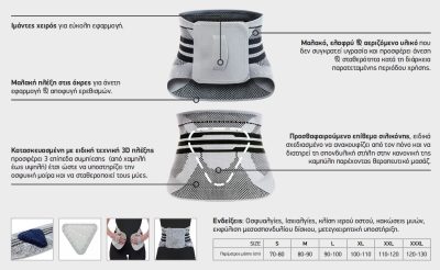 Anatomicline Ζώνη Οσφύος με Επίθεμα Σιλικόνης και Τρισδιάστατη Πλέξη Platinum 3D
