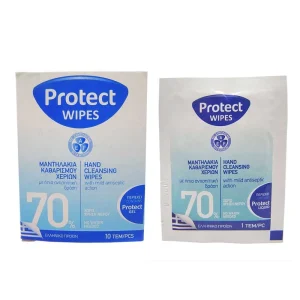 Protect Wipes Μαντηλάκια Καθαρισμού 85% 10 τμχ