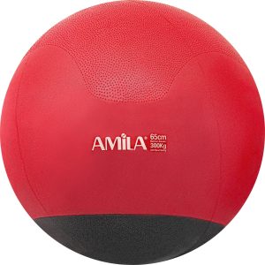 Amila Gymball 65cm Μπάλα Γυμναστικής Κόκκινη με Βάρος