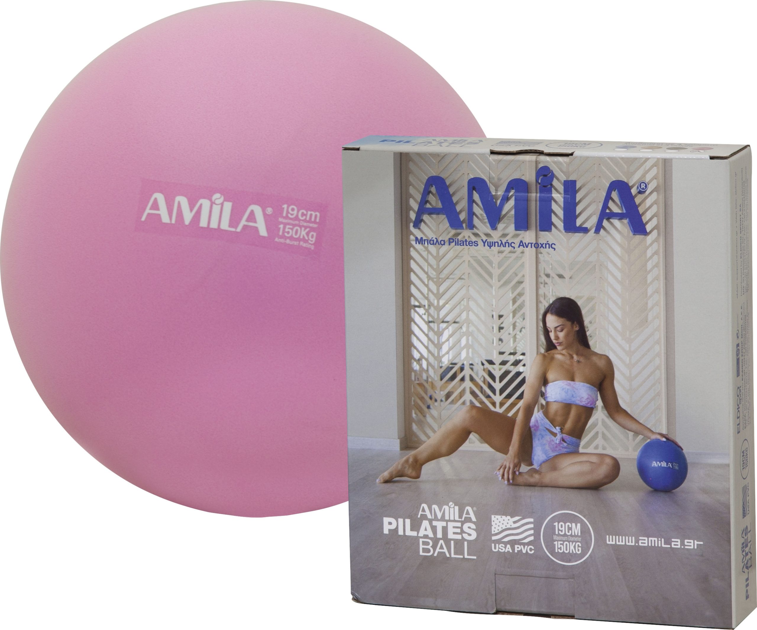 Amila Μπάλα Γυμναστικής Pilates Ball 19cm Ροζ - Image 2