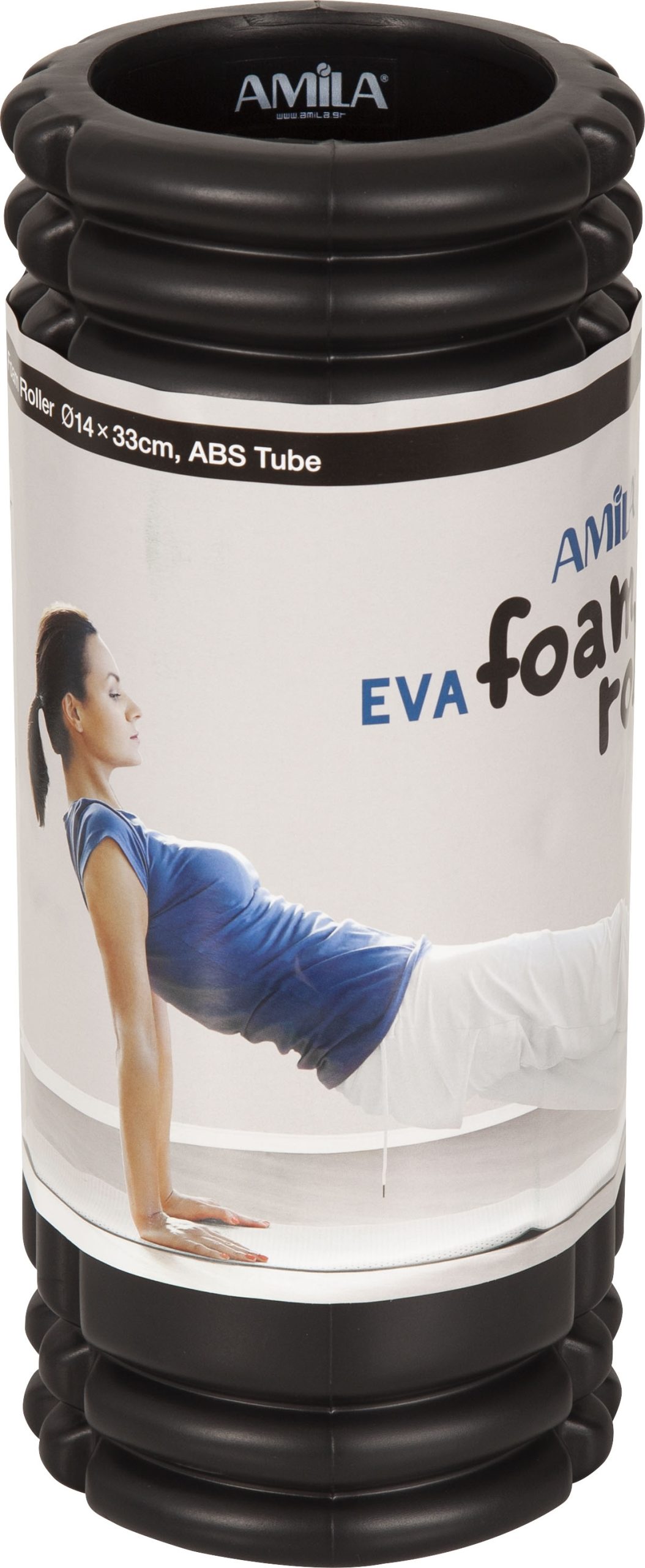 Amila Κύλινδρος Ισορροπίας Foam Roller Plexus 14x33cm Μαύρο - Image 2