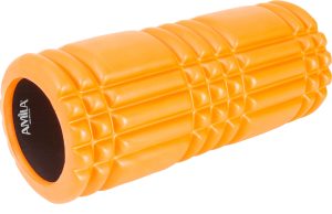 Amila Κύλινδρος Ισορροπίας Foam Roller Plexus 14x33cm Πορτοκαλί/Μαύρο