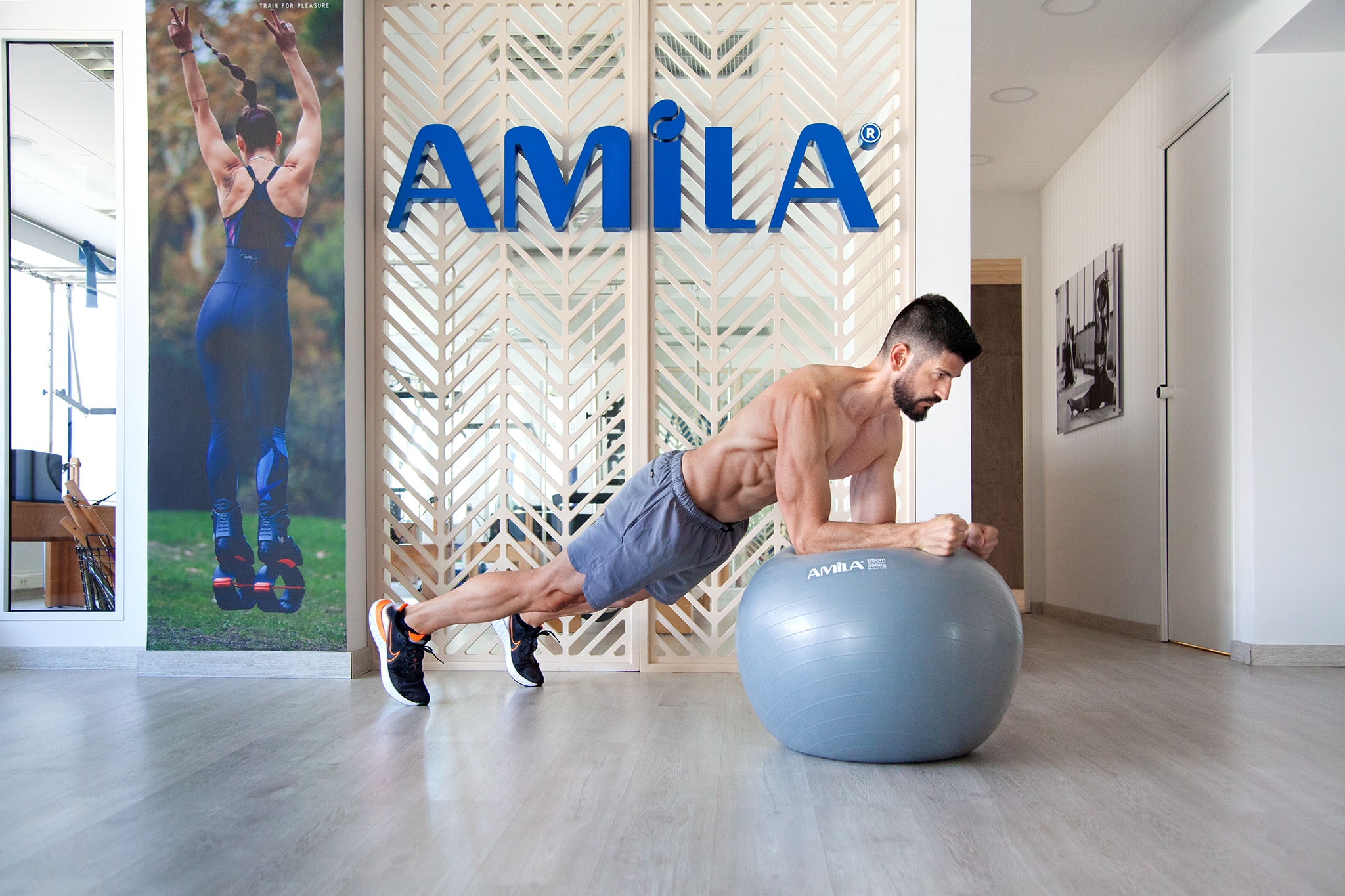 Amila Gymball 75cm Μπάλα Γυμναστικής Γκρι - Image 4