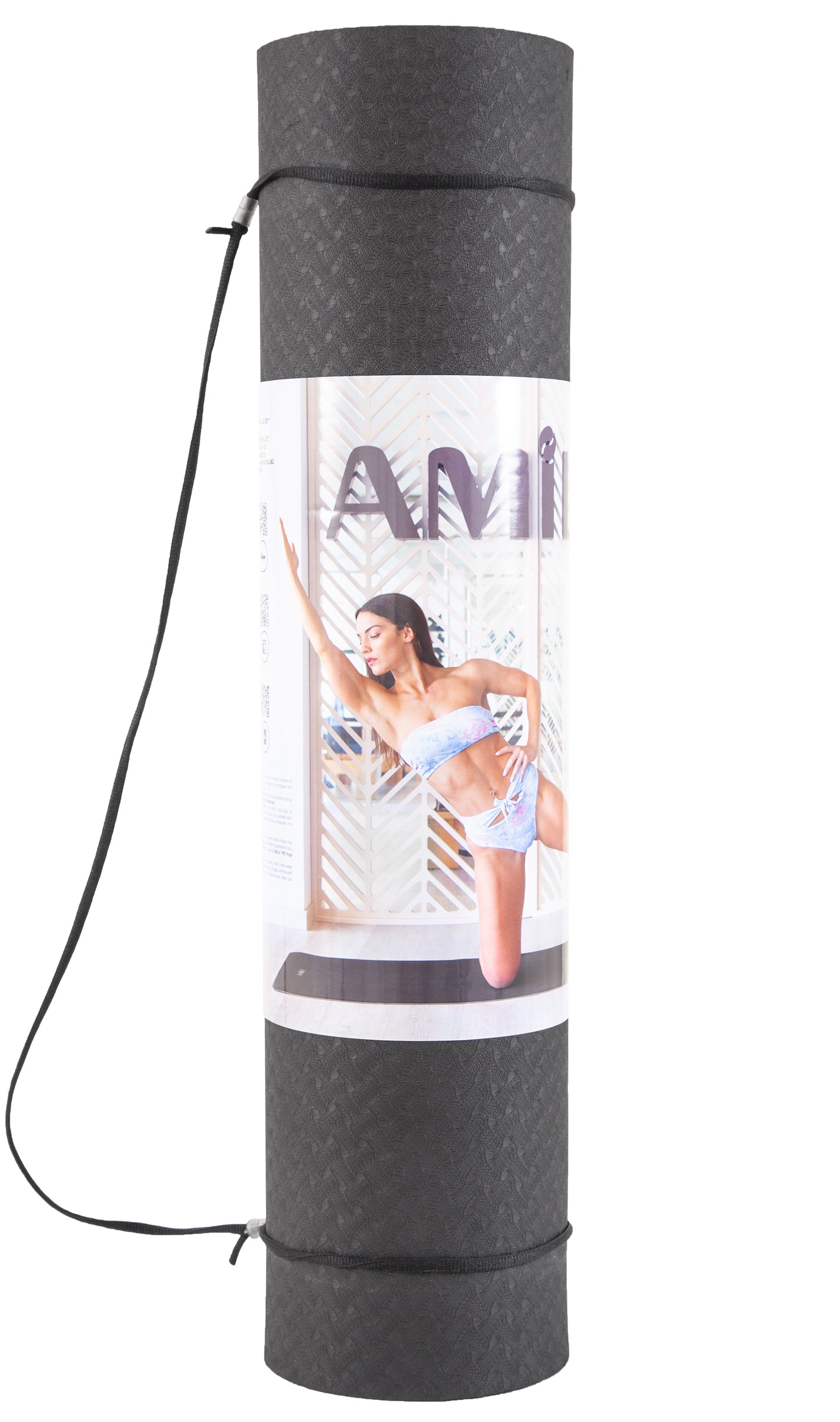 Amila Στρώμα Yoga 8mm TPE Μαύρο/Γκρι - Image 5